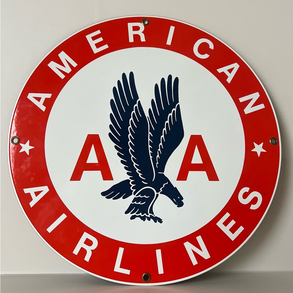 Vintage American Airlines Round Sign